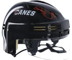 Fanatics Sebastian Aho Carolina Hurricanes Autographed Black Mini Helmet