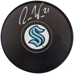 Alex Wennberg Autographed Official Seattle Kraken Logo Hockey Puck Fanatics