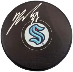 Yanni Gourde Autographed Official Seattle Kraken Logo Hockey Puck Fanatics