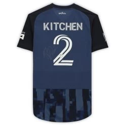 Fanatics LA Galaxy Perry Kitchen Autographed Game Used #2 Blue Jersey FA