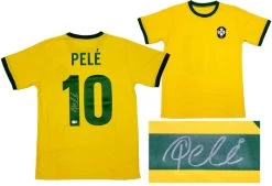 CBD Brazil Pele Autographed Yellow Jersey BAS