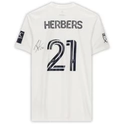 Fanatics Chicago Fire Fabian Herbers Autographed Game Used #21 White Jersey FA