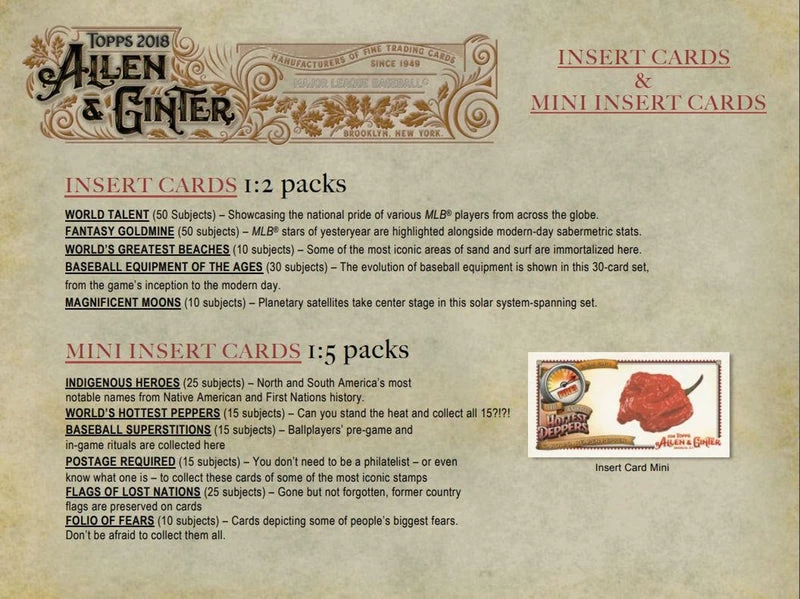 2018 Topps Allen & Ginter Baseball Hobby Box 9 2018 Topps Allen & Ginter Baseball Hobby Box - Image 7