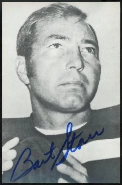 Bart Starr Autographed Graphic Art Postcard JSA