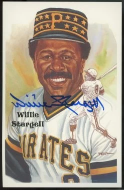 Willie Stargell Autographed Perez-Steele Postcard JSA