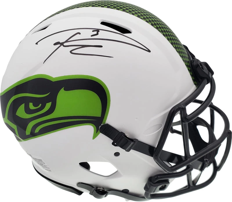 Russell Wilson Autographed Seattle Seahawks White Lunar Eclipse Full Size Authentic NFL Speed Helmet Beckett