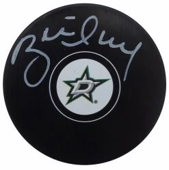 Brett Hull Autographed Official Dallas Stars Logo Puck Beckett