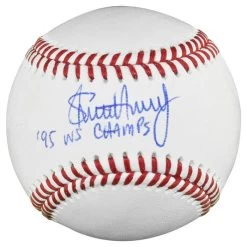 Steve Avery Autographed Official Major League Baseball With 95 WS Champs Inscription JSA