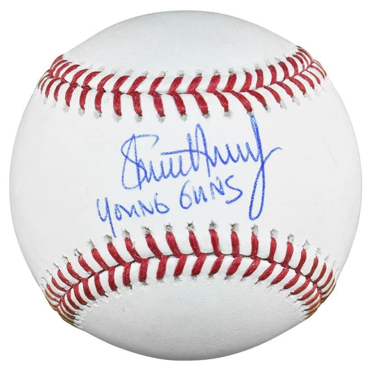 Steve Avery Autographed Official Major League Baseball With Young Guns Inscription JSA 3 Steve Avery Autographed Official Major League Baseball With Young Guns Inscription JSA