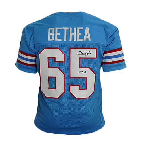 Elvin Bethea Autographed Houston Oilers Football NFL Jersey With HOF '03 Inscription JSA 3 Elvin Bethea Autographed Houston Oilers Football NFL Jersey With HOF '03 Inscription JSA