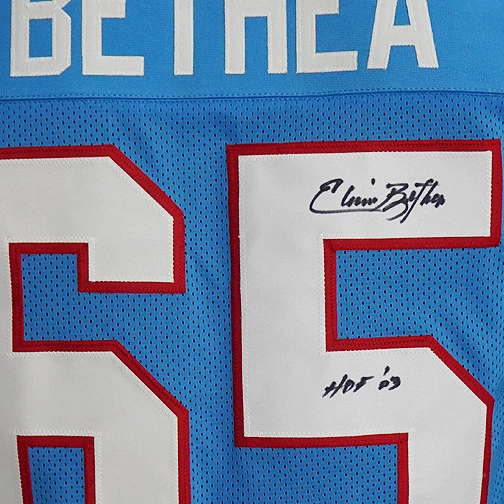 Elvin Bethea Autographed Houston Oilers Football NFL Jersey With HOF '03 Inscription JSA 5 Elvin Bethea Autographed Houston Oilers Football NFL Jersey With HOF '03 Inscription JSA - Image 3