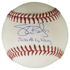 Shane Bieber Autographed Official Major League Baseball With 2020 AL Cy Young Inscription JSA