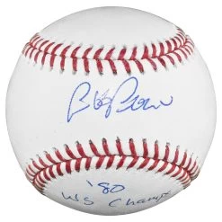 Bob Boone Autographed Official Major League Baseball With 80 WS Champs Inscription JSA