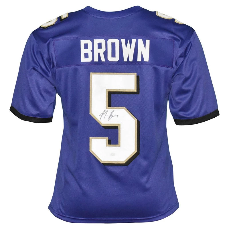 Marquise Brown Autographed Baltimore Ravens Football NFL Jersey JSA 3 Marquise Brown Autographed Baltimore Ravens Football NFL Jersey JSA