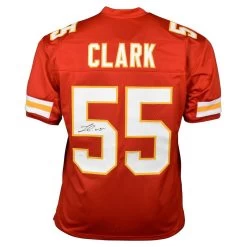 Frank Clark Autographed Kansas City Chiefs Football NFL Jersey JSA