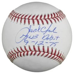 Jack Clark Autographed Official Major League Baseball With MLB Debut 9-12-75 Inscription JSA