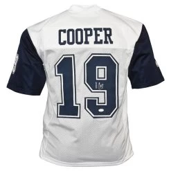 Amari Cooper Autographed Dallas Cowboys White Football NFL Jersey JSA