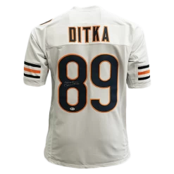 Mike Ditka Autographed Chicago Bears White Football Jersey PSA