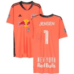 Fanatics New York Red Bulls David Jensen Autographed Game Used #1 Coral Jersey FA