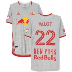 Fanatics New York Red Bulls Florian Valot Autographed Game Used #22 Gray Jersey FA
