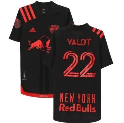Fanatics New York Red Bulls Florian Valot Autographed Game Used #22 Black Jersey FA