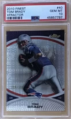 2010 Topps Finest Tom Brady XFractor Football Card #40 PSA 10 / 1 Of 2!