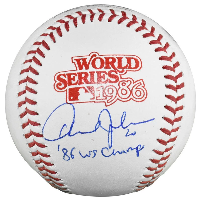 Howard Johnson Autographed Official MLB 1986 World Series Baseball With 86 WS Champ Inscription JSA 3 Howard Johnson Autographed Official MLB 1986 World Series Baseball With 86 WS Champ Inscription JSA