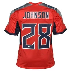 Chris Johnson Autographed Tennessee Titans Inverted Legend Football NFL Jersey JSA