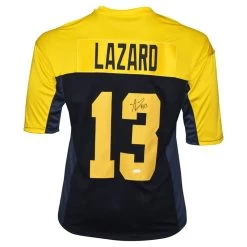 Allen Lazard Autographed Green Bay Pro Blue Throwback NFL Football Jersey JSA