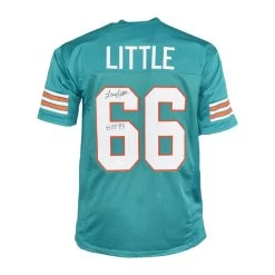 Larry Little Autographed Miami Dolphins Football NFL Jersey With HOF Inscription JSA