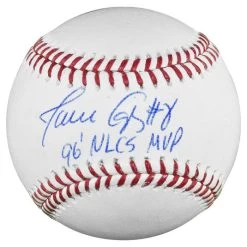 Javy Lopez Autographed Official Major League Baseball With 96 NLCS MVP Inscription JSA