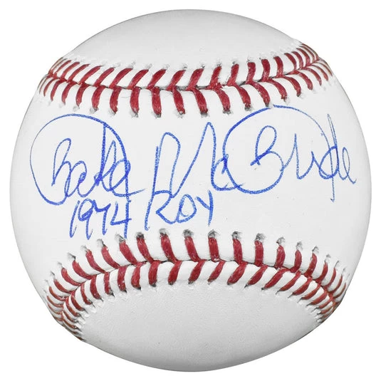 Bake McBride Autographed Official Major League Baseball With 1974 ROY Inscription JSA 3 Bake McBride Autographed Official Major League Baseball With 1974 ROY Inscription JSA