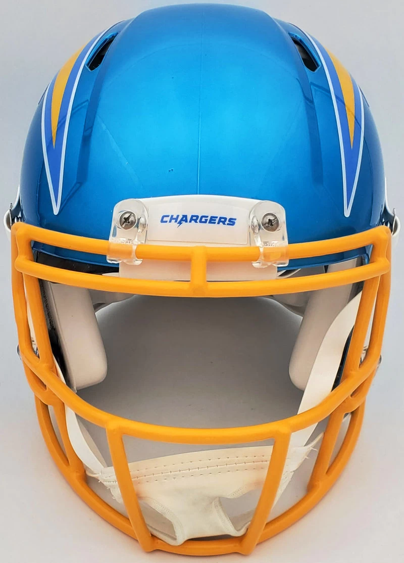 Justin Herbert Autographed Los Angeles Chargers Flash Blue Full Size Authentic NFL Helmet Beckett 7 Justin Herbert Autographed Los Angeles Chargers Flash Blue Full Size Authentic NFL Helmet Beckett - Image 5