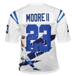 Kenny Moore II Autographed Indianapolis Colts Artwork Football NFL Jersey JSA