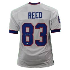 Andre Reed Autographed Buffalo Bills White Football NFL Jersey Inscription JSA