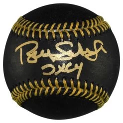 Bret Saberhagen Autographed Official MLB Black & Gold Baseball With 2x Cy Young Inscription JSA