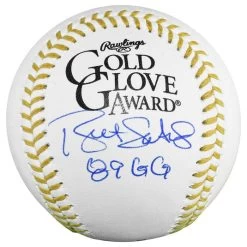 Bret Saberhagen Autographed Official MLB Gold Glove Baseball With 89 GG Inscription JSA