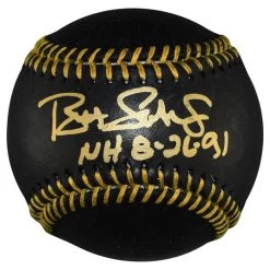 Bret Saberhagen Autographed Official MLB Black & Gold Baseball With No Hitter Inscription JSA