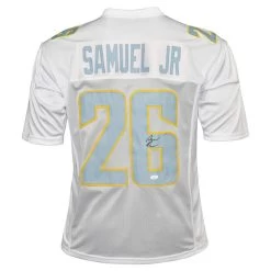Asante Samuel Jr Autographed Los Angeles Chargers White Football NFL Jersey JSA