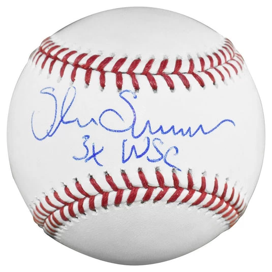 Shane Spencer Autographed Official Major League Baseball With 3x WSC Inscription JSA 3 Shane Spencer Autographed Official Major League Baseball With 3x WSC Inscription JSA