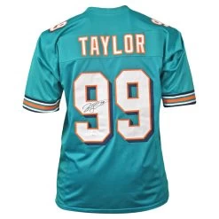 Jason Taylor Autographed Miami Dolphins Football NFL Jersey JSA