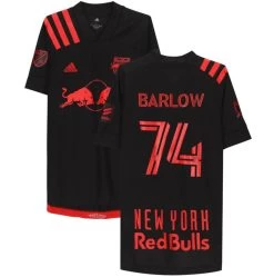 Fanatics New York Red Bulls Tom Barlow Autographed Game Used #74 Black Jersey FA