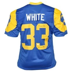 Charles White Autographed Los Angeles Chargers Football NFL Jersey With 87 All Pro Inscription JSA